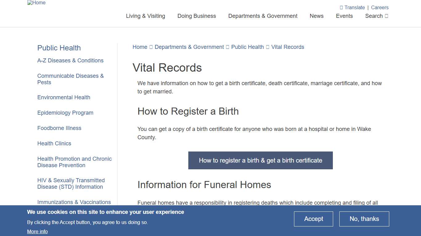 Vital Records | Wake County Government